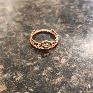 Rose gold pandora princess ring